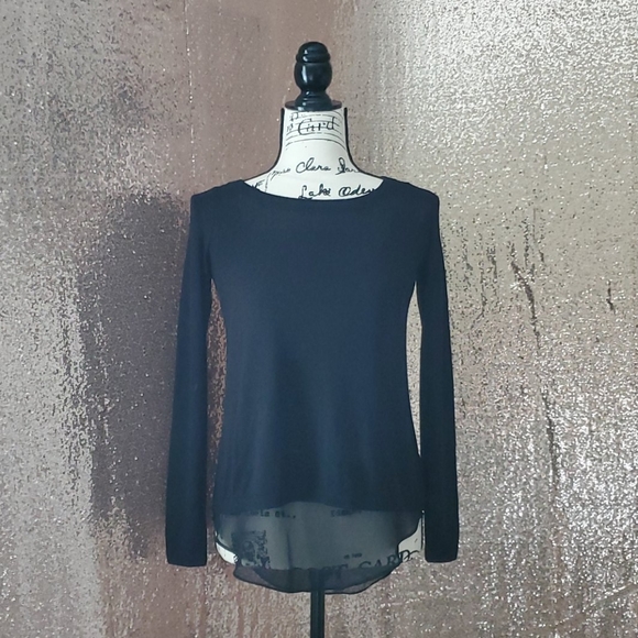 NWOT Black Express Sweater with Sheer Back Opening - Picture 3 of 6